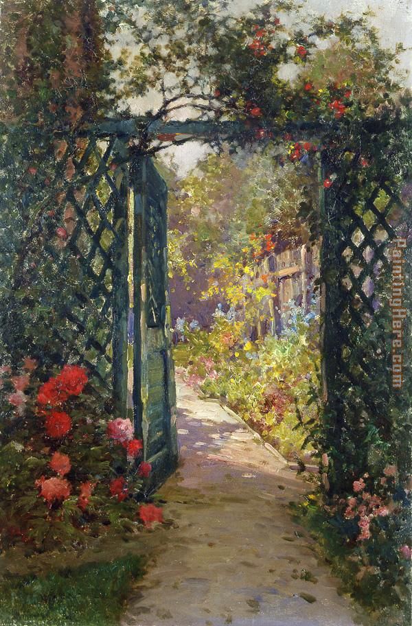 The Garden Gate painting - Alfred de Breanski The Garden Gate art painting